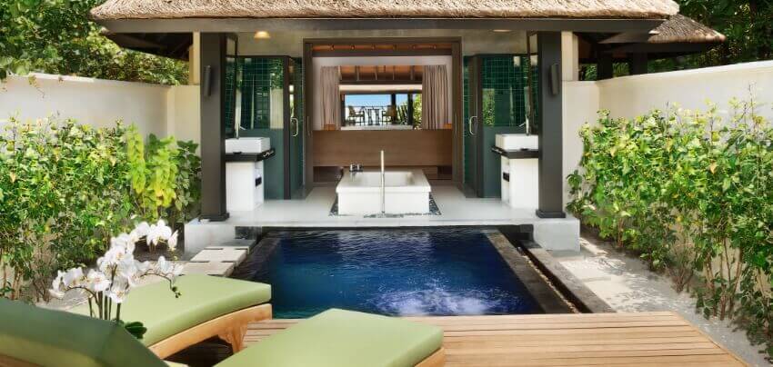 Beach Bungalow Bathroom with Private Pool