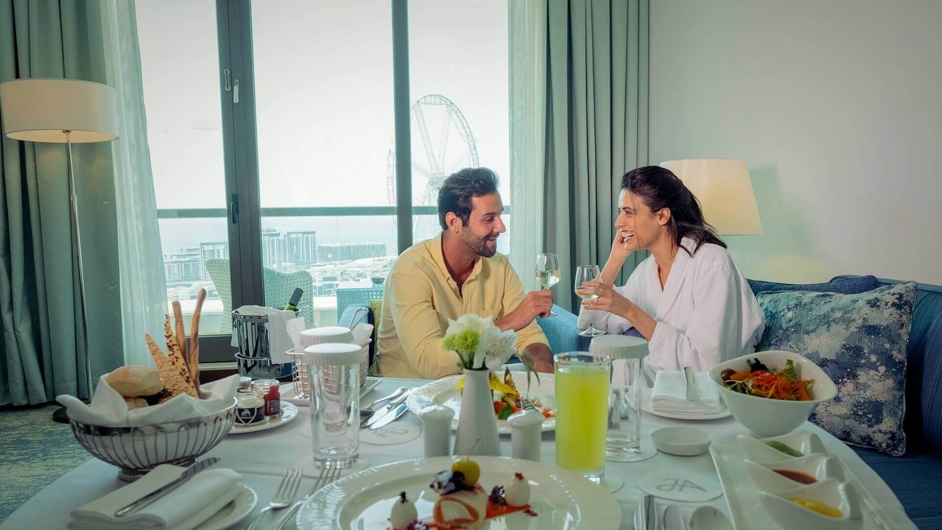 Couple Having Lunch In Resort Suite