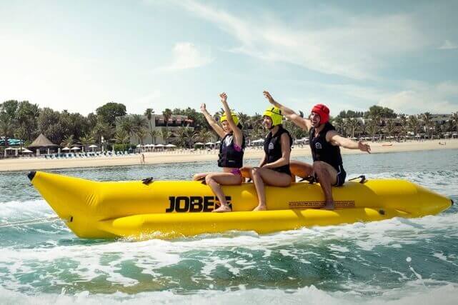 Family on Banana Boat