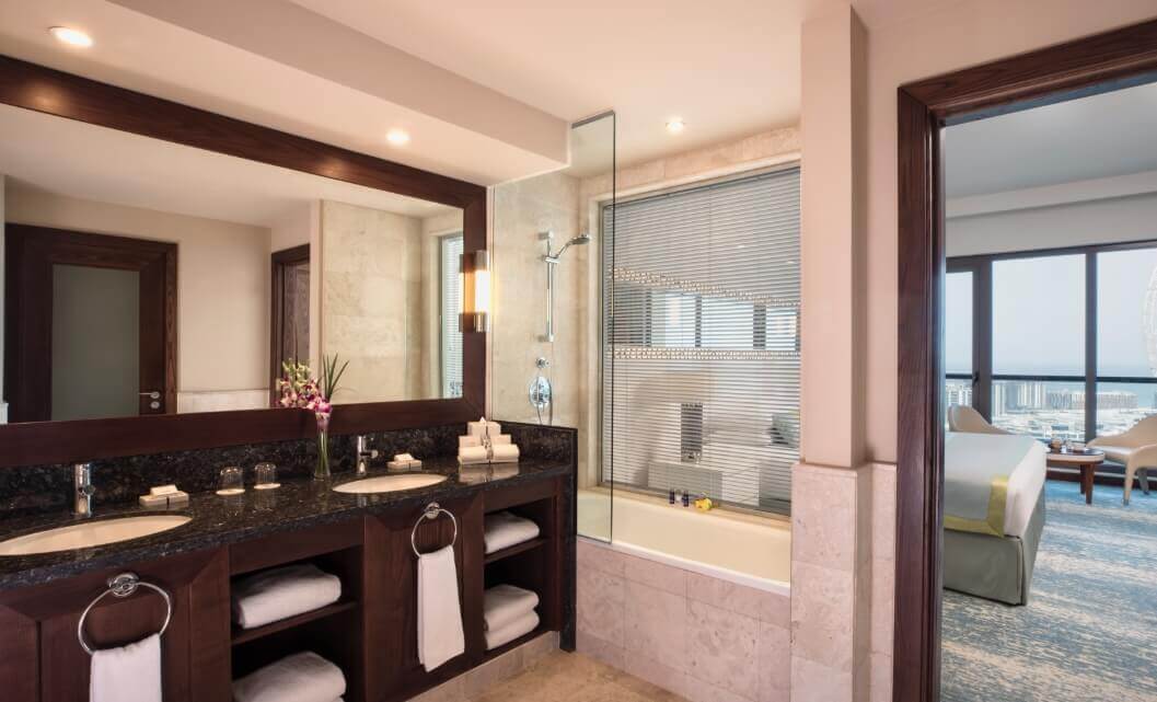 Resort Bathroom With Tub And Vanity
