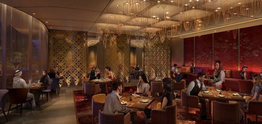 Dubai Restaurant Decorated in Gold