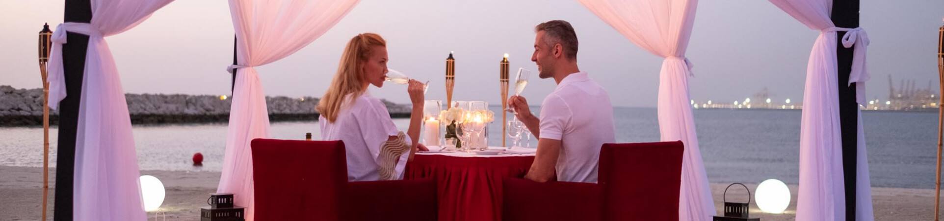 Romantic Sunset Dinner on Beach